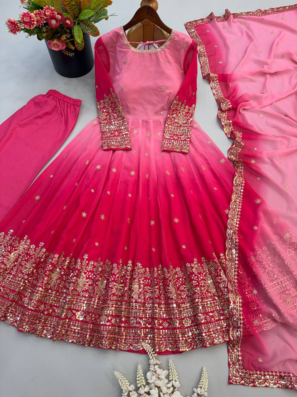 SR 1725 DESIGNER ANARKALI GOWN ONLINE WHOLESALE - Image 3
