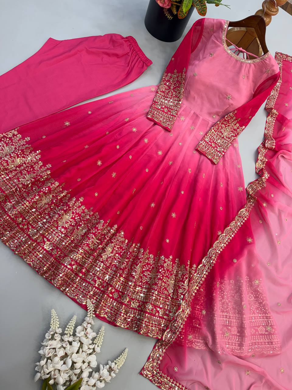 SR 1725 DESIGNER ANARKALI GOWN ONLINE WHOLESALE - Image 4