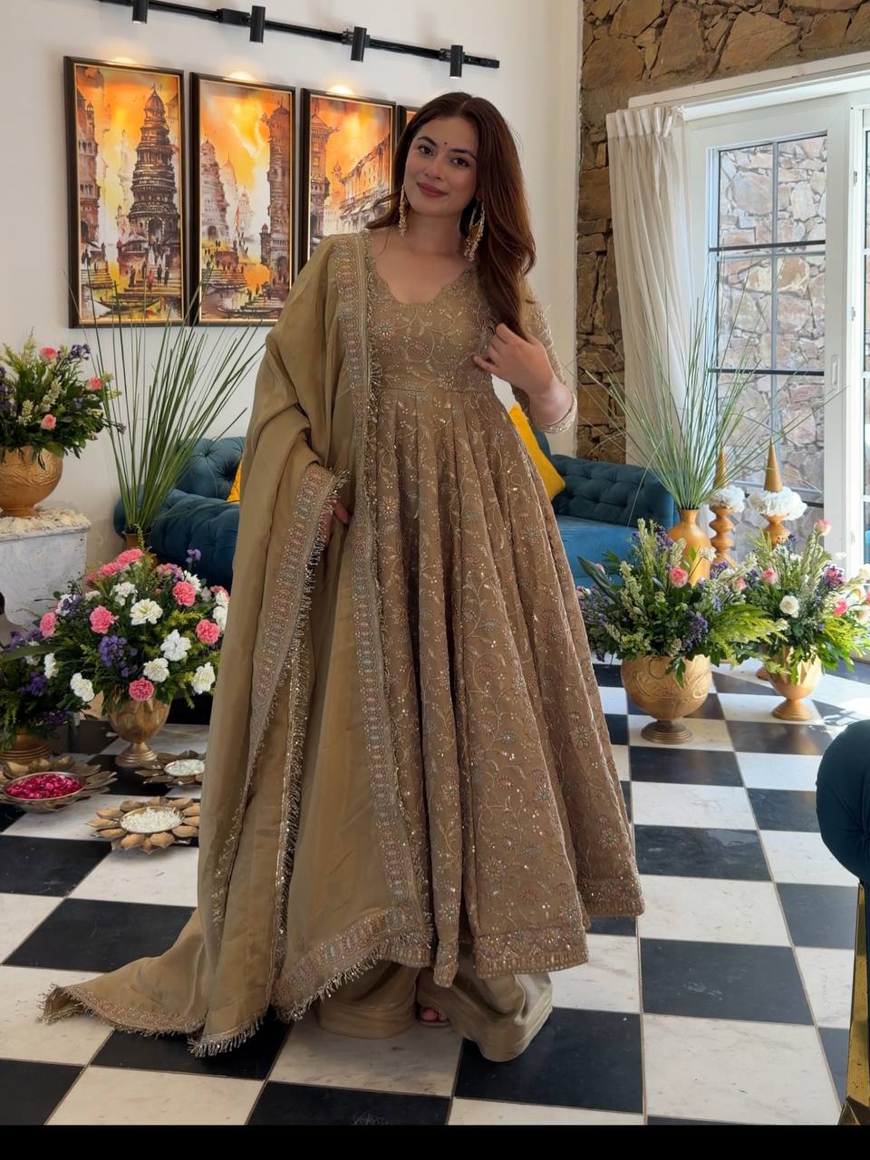SR 1726 DESIGNER ANARKALI GOWN WHOLESALE FOR BOUTIQUES (#165003)