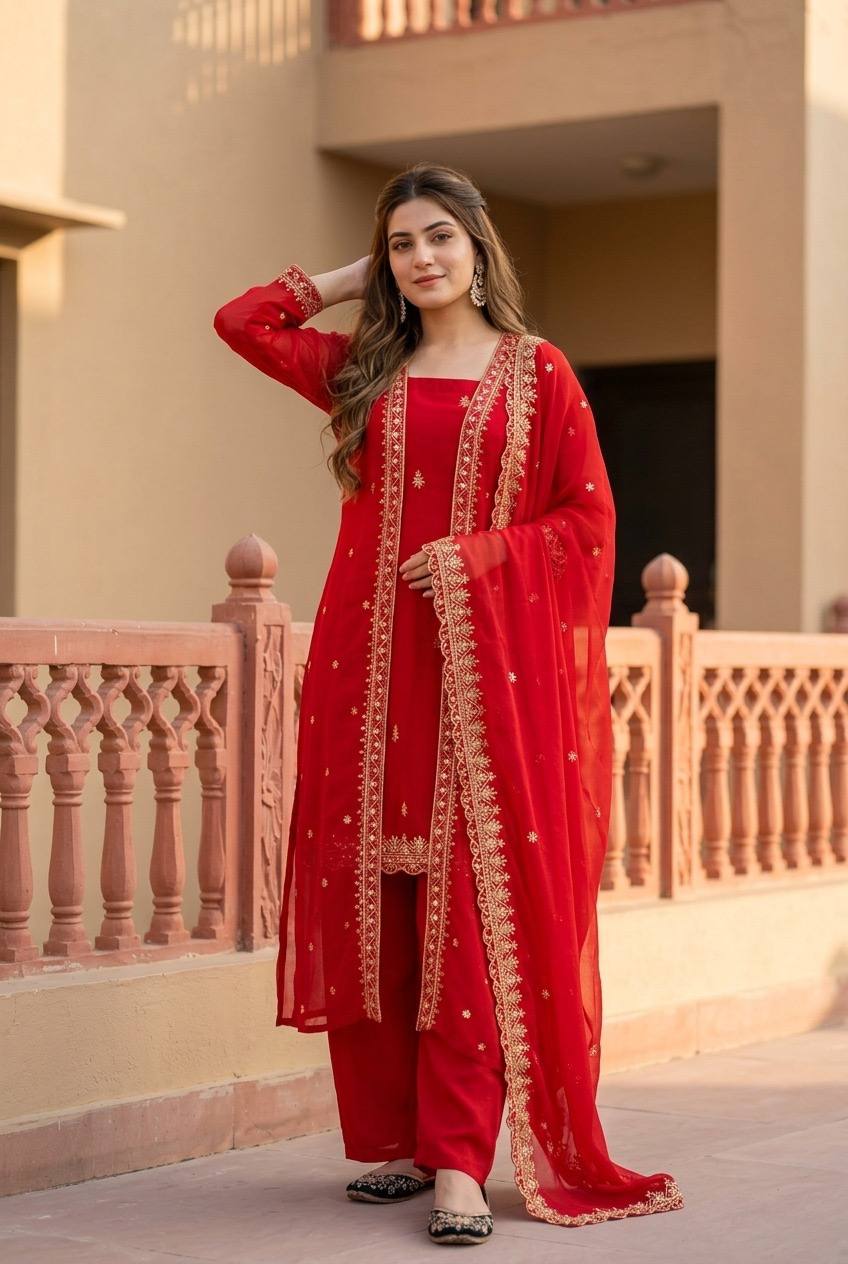ST 254 KARWA CHAUTH SPECIAL SHARGE TOP WITH DUPATTA COLLECTION (#164830)