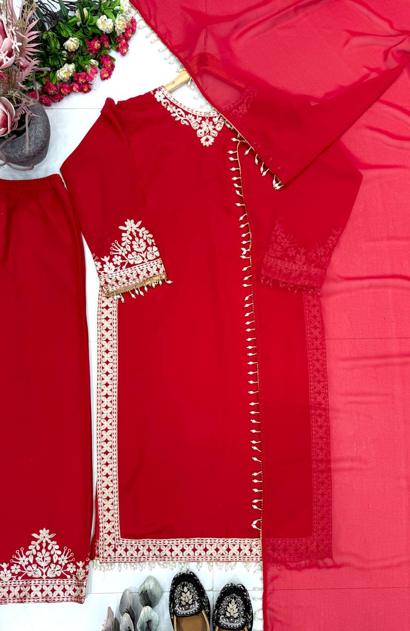 ST 256 RED PAKISTANI SUITS ONLINE SHOPPING