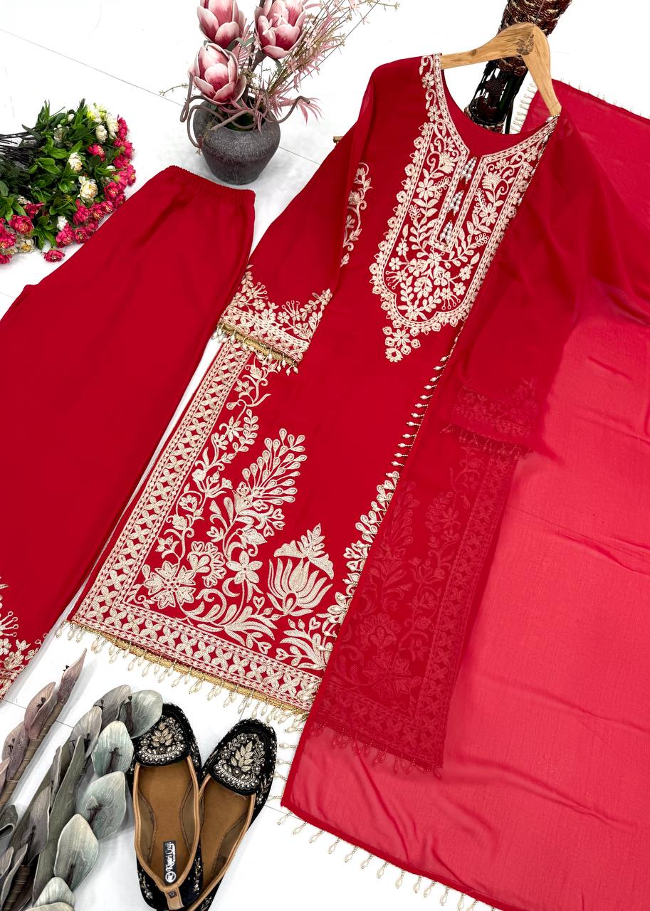 ST 256 RED PAKISTANI SUITS ONLINE SHOPPING