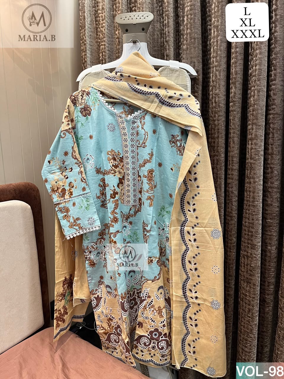 THE LIBAS COLLECTION 98 COTTON STITCHED DESIGNER PAKISTANI KURTI (#165403)