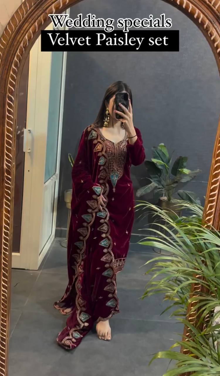 VLM 229 DESIGNER VELVET SALWAR SUIT ONLINE SUPPLIER (#166245)