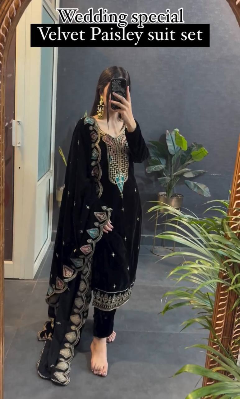 VLM 229 DESIGNER VELVET SALWAR SUIT ONLINE SUPPLIER