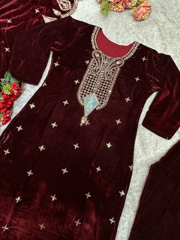 VLM 229 DESIGNER VELVET SALWAR SUIT ONLINE SUPPLIER - Image 3