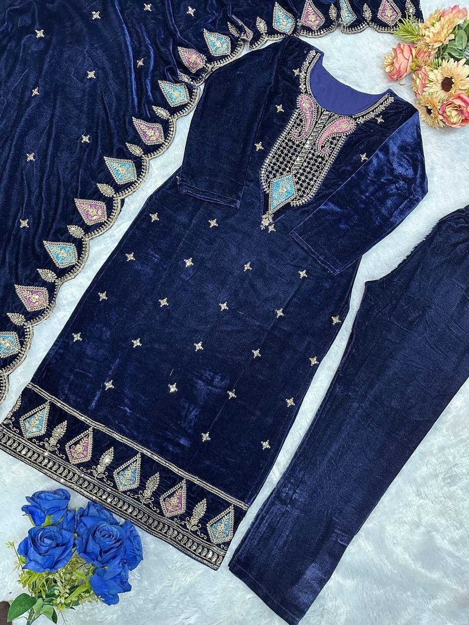 VLM 229 PAKISTANI VELVET SALWAR SUIT ONLINE SHOPPING