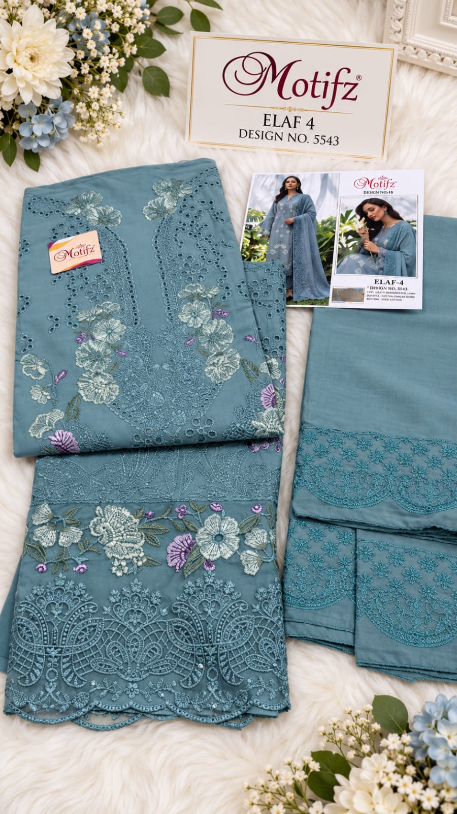 MOTIFZ 5543 B ELAF 4 PAKISTANI SUITS FOR WOMEN (#165216)