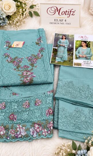 MOTIFZ 5543 D ELAF 4 PAKISTANI SUITS WHOLESALE PRICEMOTIFZ 5543 D ELAF 4 PAKISTANI SUITS WHOLESALE PRICE