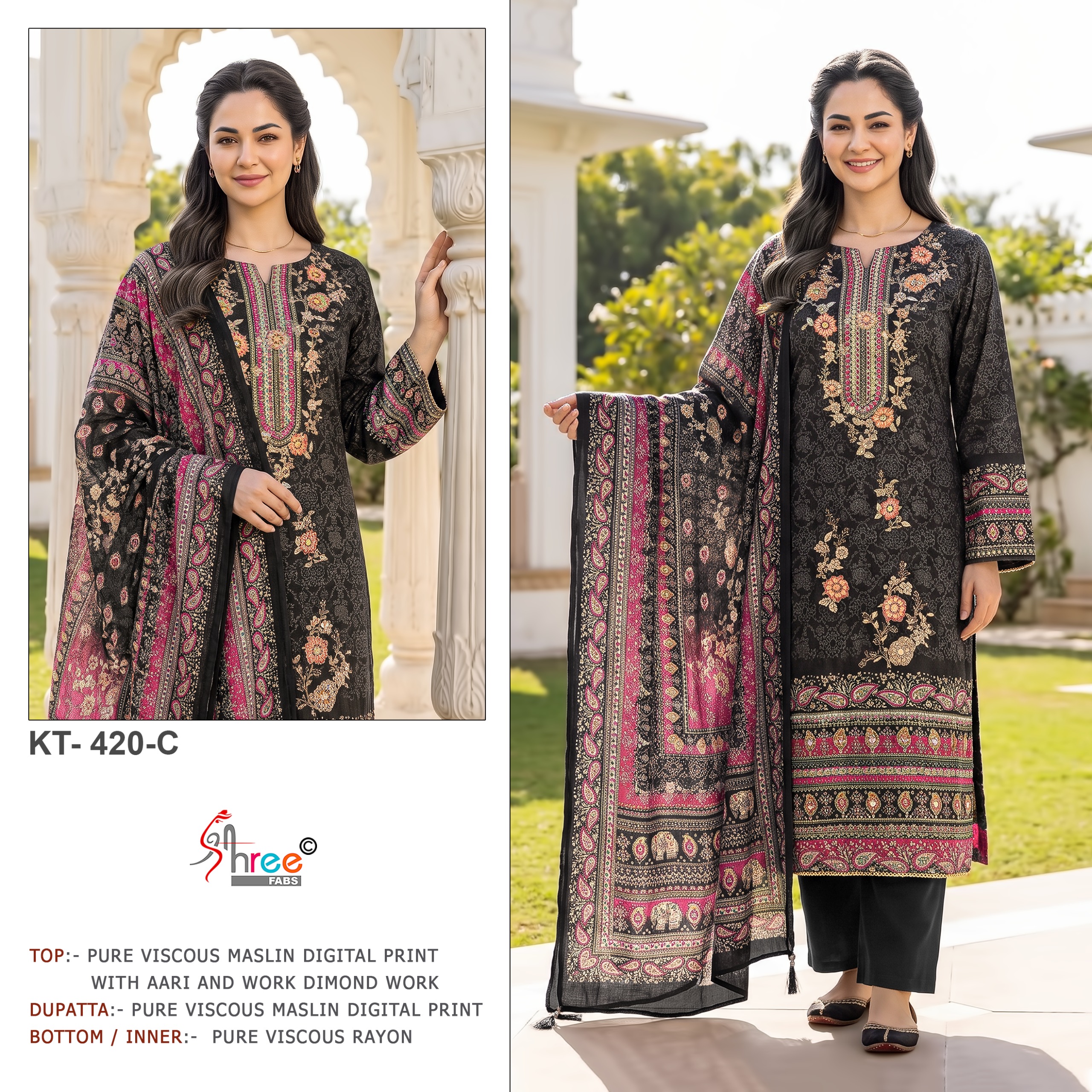 SHREE FABS KT 420 C PAKISTANI SUITS IN SINGLE PIECE