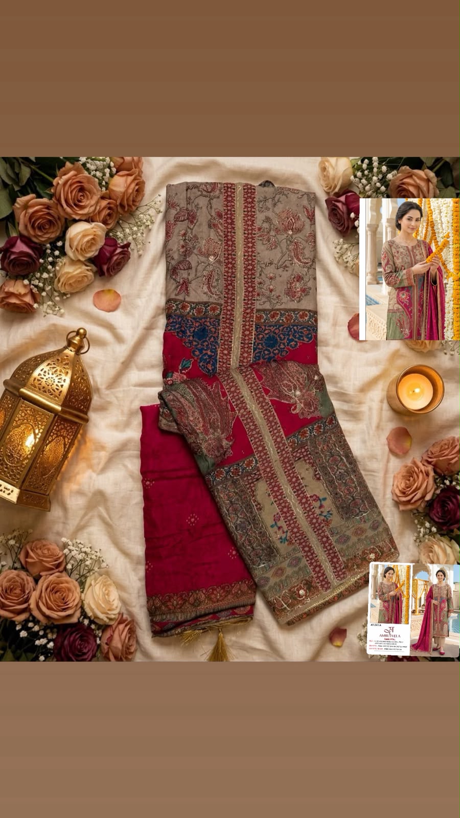 AMRUTVELA AT241 A PAKISTANI SUITS IN SINGLE PIECE