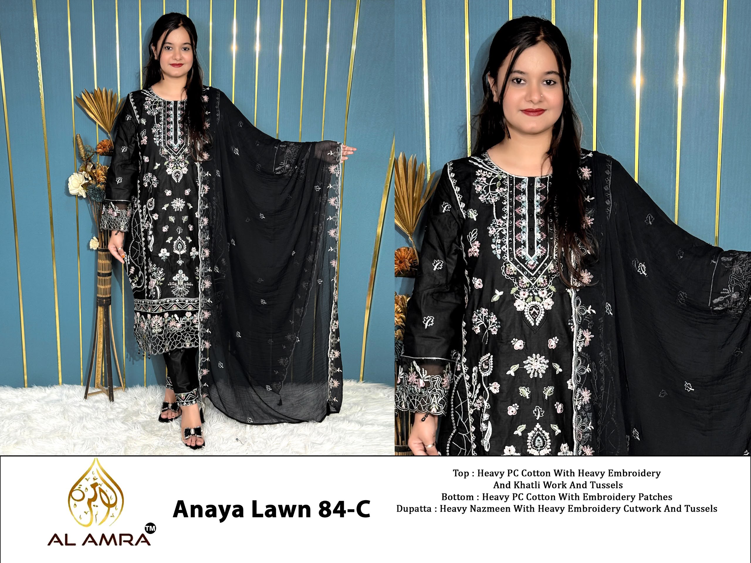 AL AMRA ZF ANAYA LAWN 84 C PARTY WEAR PAKISTANI SUITS ONLINE
