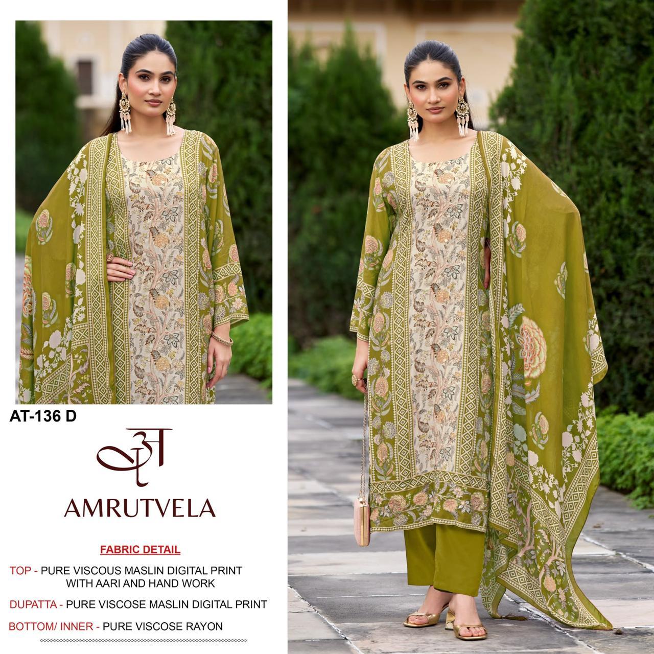 AMRUTVELA AT136 D PAKISTANI SUITS WHOLESALE IN SURAT